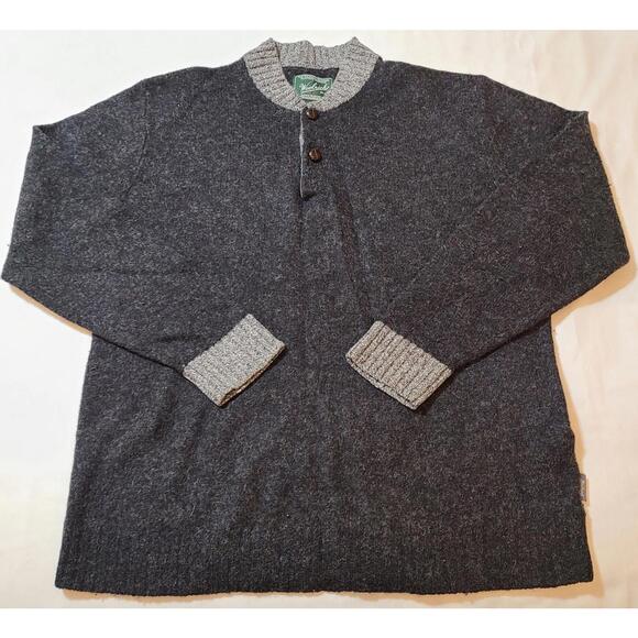 🔥 Vintage Woolrich Men's Large 1/4 Button Wool Blend Pullover L 🔥 New Price - Picture 4 of 11